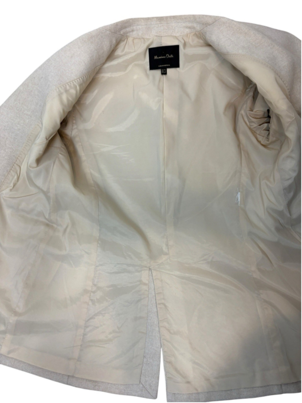 Massimo Dutti Blazer Jacket Women's US 6 Beige Wool Italian Fabric Quiet Luxury - Picture 11 of 12
